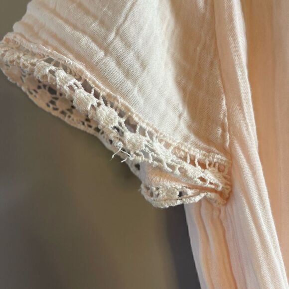 Michael Stars Light Pink Short Sleeve Double Gauze Cotton Mini Dress | SZ XS - Picture 5 of 14